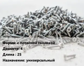 Шуруп с потайной головкой 4х25 универсальный